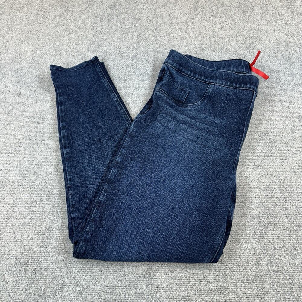 Spanx Womens XL Jeans Blue Denim Dark Wash Skinny Jegging High Rise Pull On - Picture 12 of 12